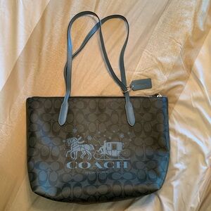 Coach zip top tote